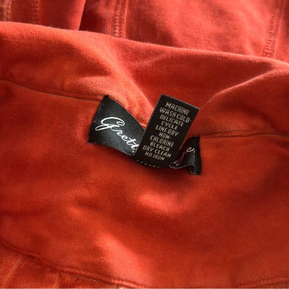 Gretty Zueger Jacket Cover Size Large Orange Button Front Embroidered Appliqué - Picture 7 of 11